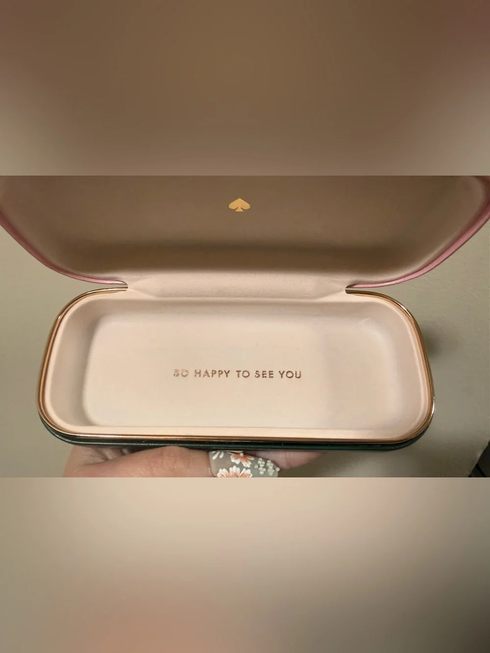Kate Spade pink hard-shell eyeglass case